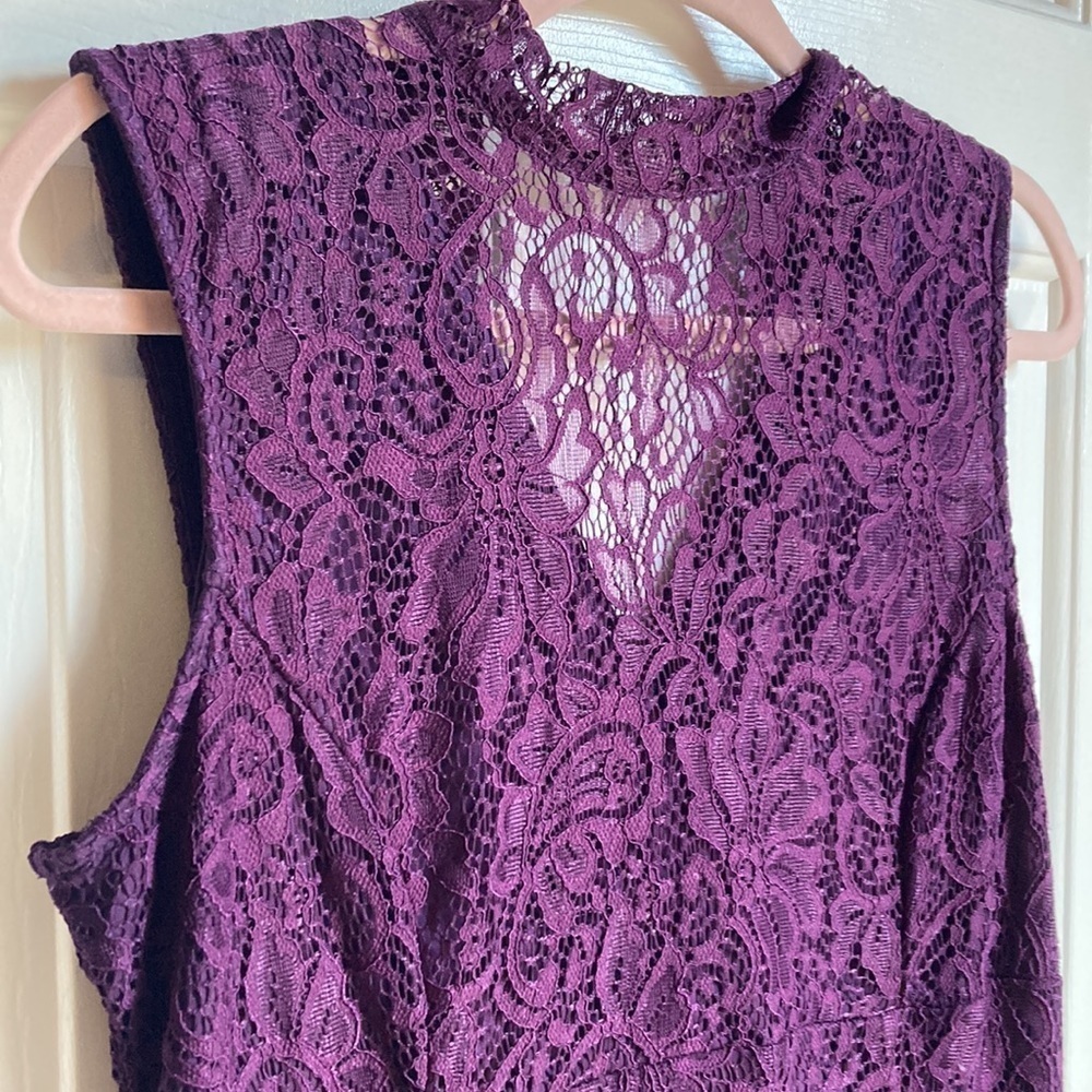 En Focus lace purple sheath dress sz 12 - Picture 4 of 7